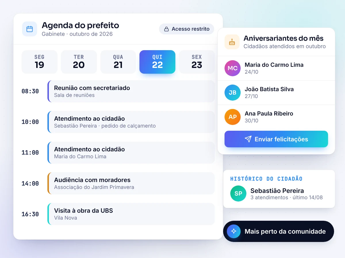 Agendamentos e agenda oficial (ilustração)