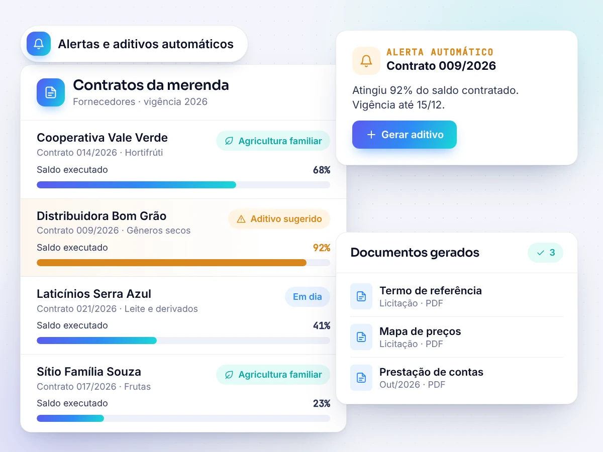 Contratos, fornecedores e licitação (ilustração)