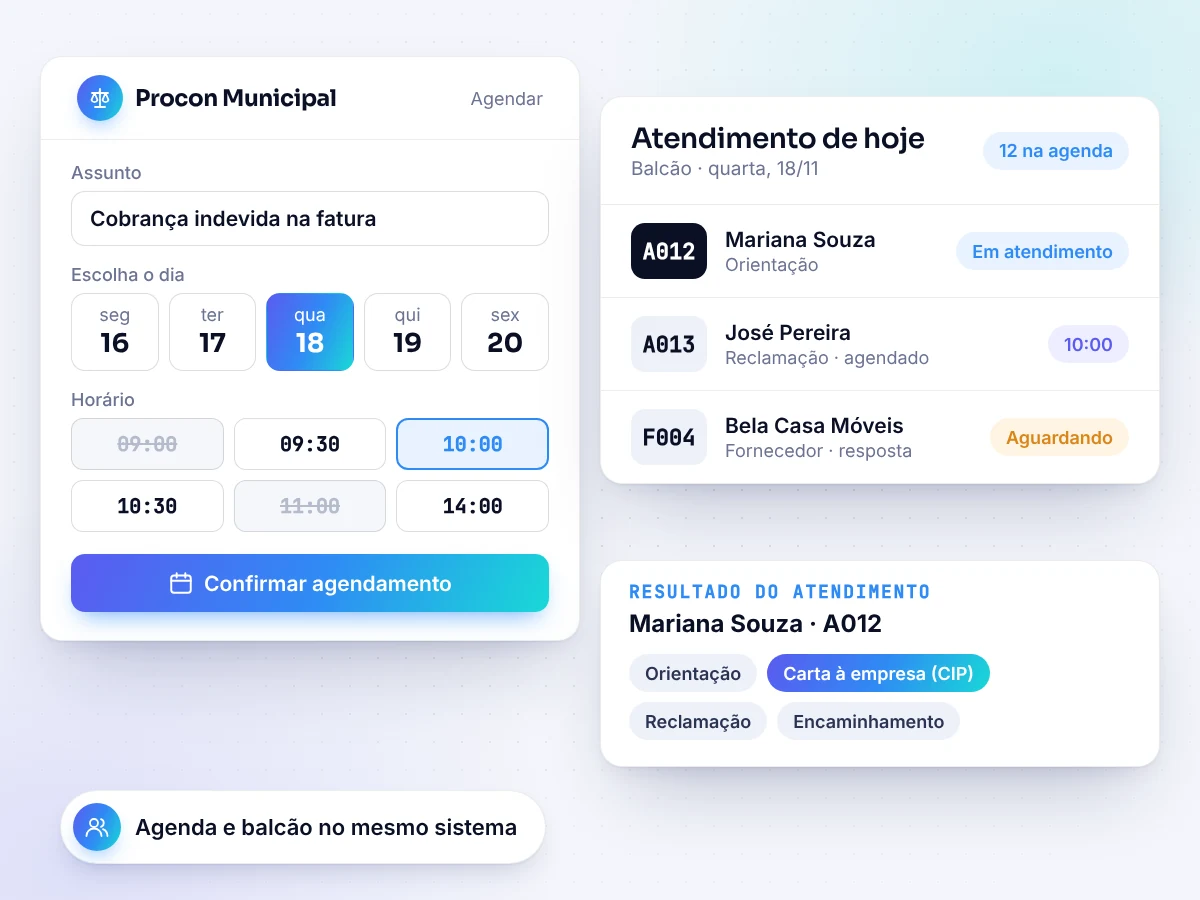 Atendimento e agendamento (ilustração)