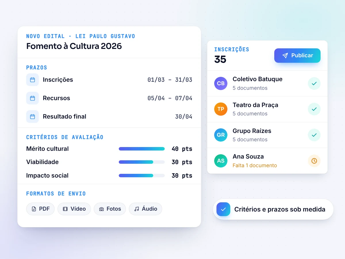 Gerenciamento de editais (ilustração)