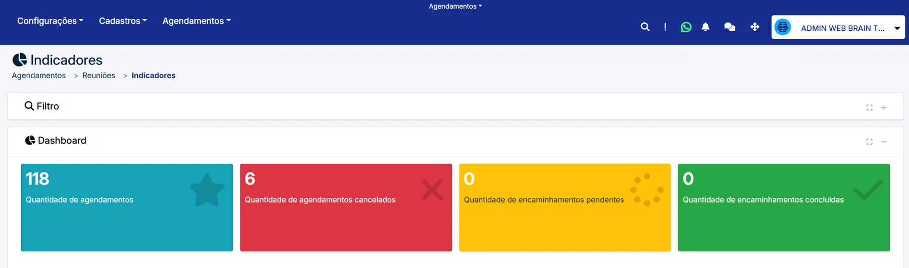 Agendamentos e agenda oficial