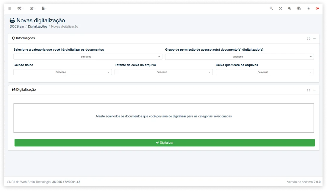 Digitalização com OCR e busca