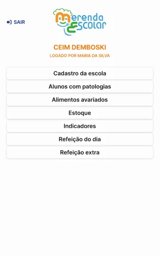 App da Merendeira e Diretora