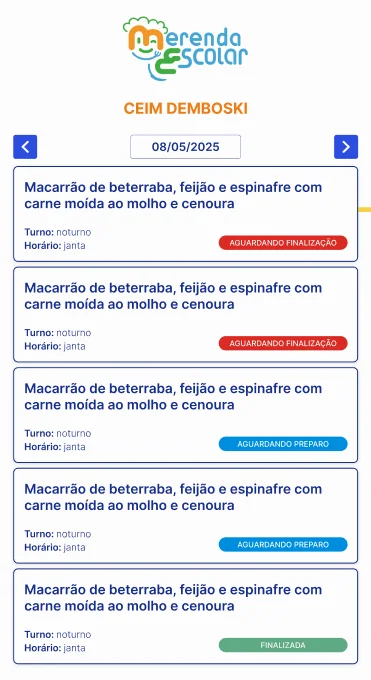 App da Merendeira e Diretora