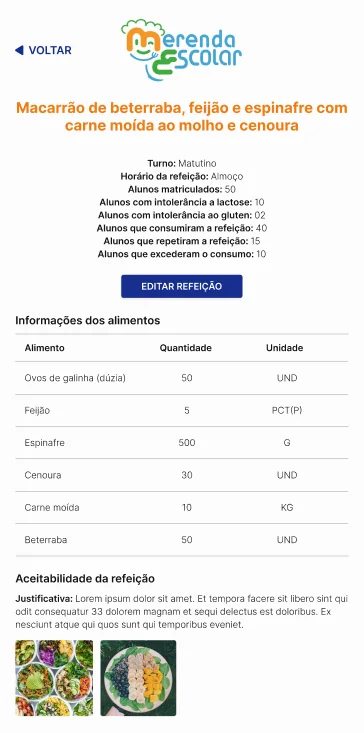 App da Merendeira e Diretora