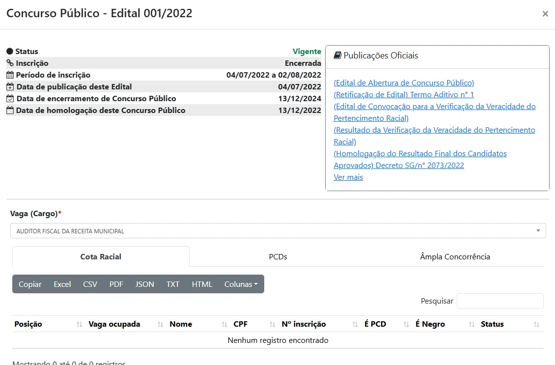 Processo Seletivo e Concursos